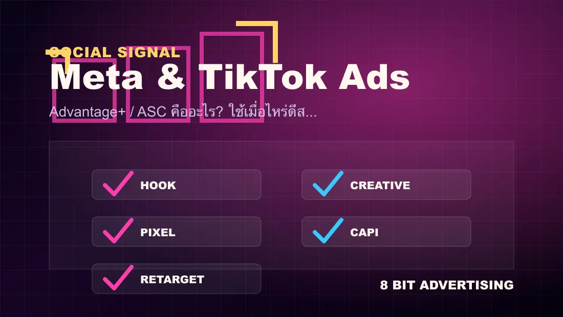 Advantage+ / ASC คืออะไร? ใช้เมื่อไหร่ดีสำหรับธุรกิจไทย checklist visual