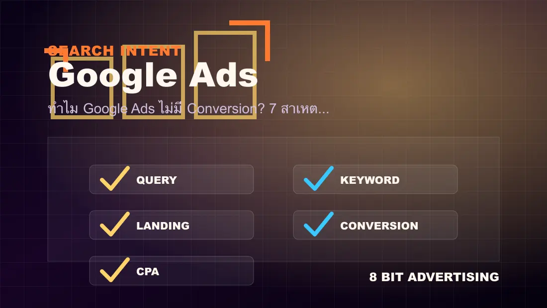 ทำไม Google Ads ไม่มี Conversion? 7 สาเหตุและวิธีแก้ checklist visual