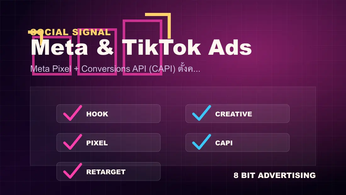 Meta Pixel + Conversions API (CAPI) ตั้งค่ายังไงให้วัดผลแม่นในปี 2026 checklist visual